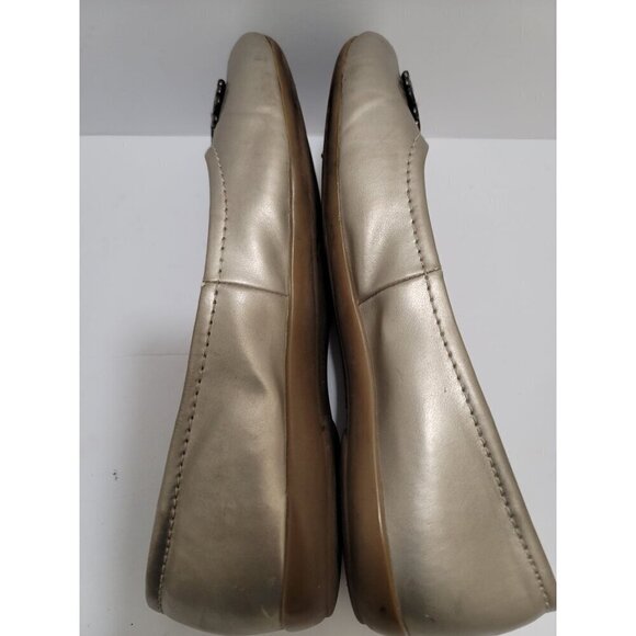 Naturalizer Gold Metallic Flats With Ornamental Toe Design - Womens Size 6 M - Picture 6 of 10